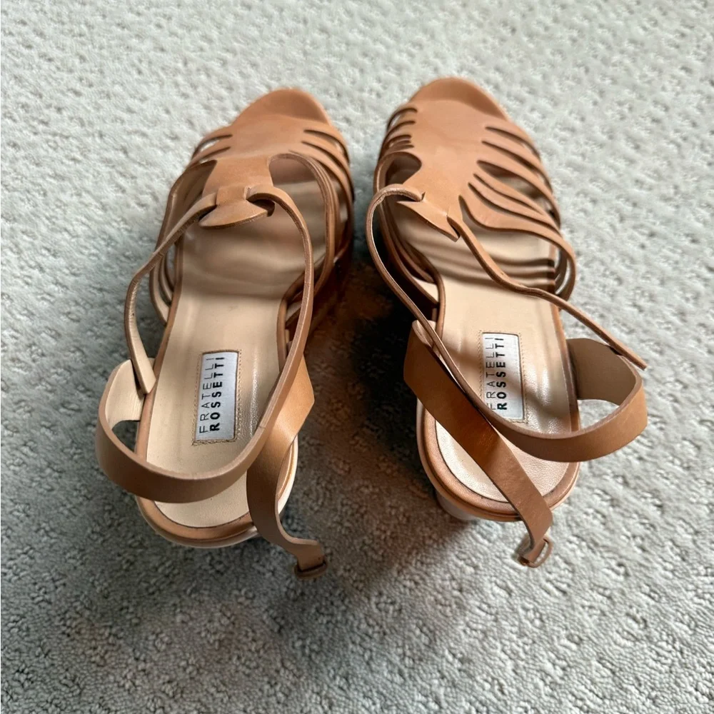 Fratelli Rossetti Tan Wedge Sandals - Picture 7 of 11